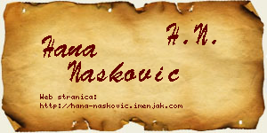 Hana Nasković vizit kartica